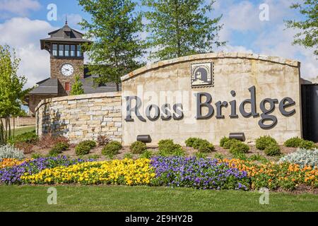 Alabama Hoover Renaissance Birmingham Ross Bridge Golf Resort & Spa, panneau d'entrée, Robert Trent Jones Golf Trail, Banque D'Images