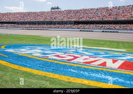 Alabama Talladega Superspeedway Aaron's 499 NASCAR Nextel Cup Series, stock car Racing infield fans de tribune, Banque D'Images