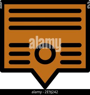 Orange push notificatioon, illustration, vecteur sur fond blanc. Illustration de Vecteur