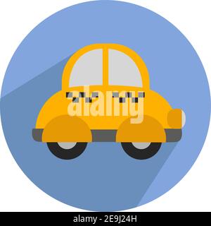 Voiture taxi jaune, illustration, vecteur sur fond blanc. Illustration de Vecteur