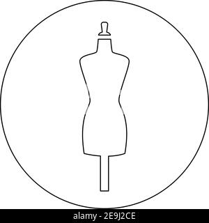 Mannequin à couture blanche dans un cercle blanc, illustration, vecteur sur fond blanc. Illustration de Vecteur