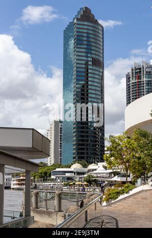 Le paysage urbain emblématique de Brisbane le long du fleuve Brisbane dans le Queensland Le 1er février 2021 Banque D'Images