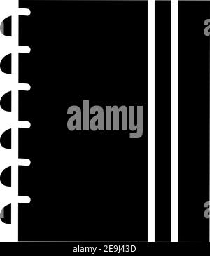 Bloc-notes spirale noir, illustration, vecteur sur fond blanc. Illustration de Vecteur