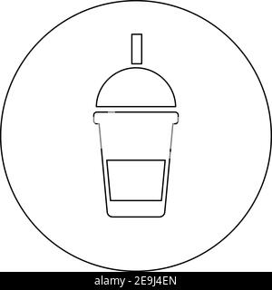 Slushie dans une tasse en plastique, illustration, vecteur sur fond blanc. Illustration de Vecteur