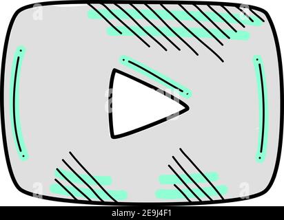 Signe YouTube, illustration, vecteur sur fond blanc. Illustration de Vecteur
