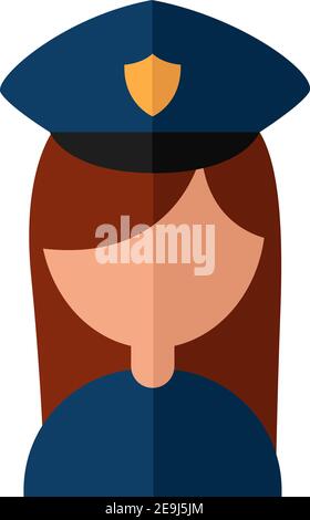 Femme de police, illustration, vecteur sur fond blanc. Illustration de Vecteur