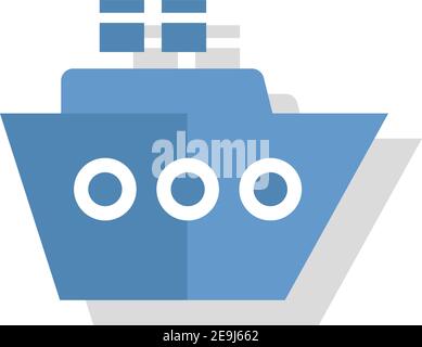 Bateau bleu, illustration, vecteur sur fond blanc. Illustration de Vecteur