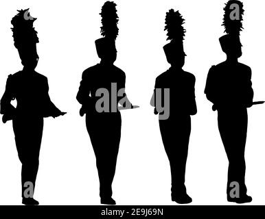 Bande de Marching Silhouette Illustration de Vecteur