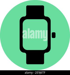 Montre intelligente noire, illustration, vecteur sur fond blanc. Illustration de Vecteur