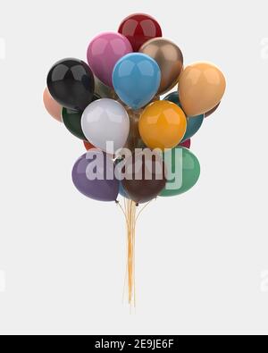 Un tas de ballons isolés en arrière-plan. rendu 3d- illustration Banque D'Images