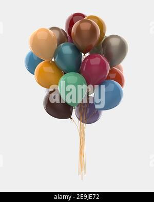 Un tas de ballons isolés en arrière-plan. rendu 3d- illustration Banque D'Images