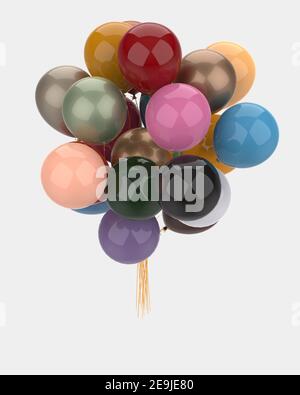 Un tas de ballons isolés en arrière-plan. rendu 3d- illustration Banque D'Images