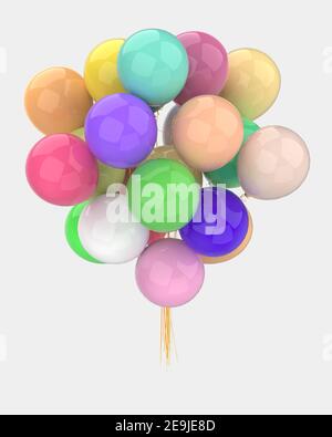 Un tas de ballons isolés en arrière-plan. rendu 3d- illustration Banque D'Images