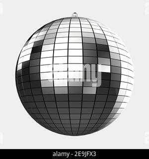 Boule disco isolée en arrière-plan. rendu 3d- illustration Banque D'Images