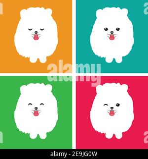 Image vectorielle d'un chien pomeranian sur fond blanc. Illustration vectorielle superposée facile à modifier. Animaux de compagnie. Illustration de Vecteur