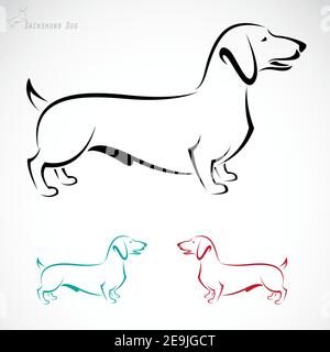 Vecteur de chien (Dachshund) sur fond blanc. Illustration vectorielle superposée facile à modifier. Animaux de compagnie Illustration de Vecteur