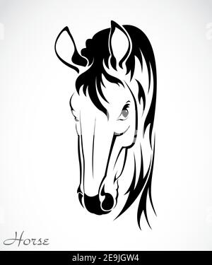 Image vectorielle d'un cheval sur fond blanc. Illustration vectorielle superposée facile à modifier. Animaux sauvages. Illustration de Vecteur