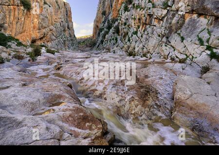 Tajo Molino à Peñarrubia sierra à Teba, province de Malaga. Andalousie, Espagne Banque D'Images