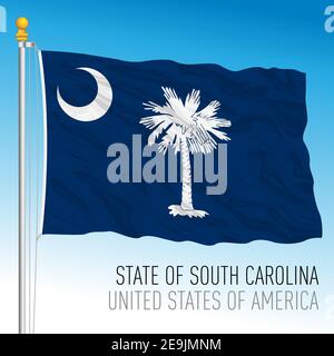 Drapeau de l'État fédéral de la Caroline du Sud, États-Unis, illustration vectorielle Illustration de Vecteur