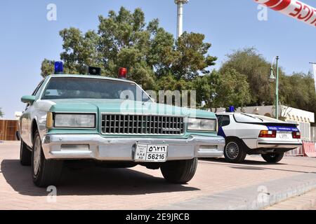 Exposition classique des voitures de police d'Abu Dhabi à Al Ain Banque D'Images