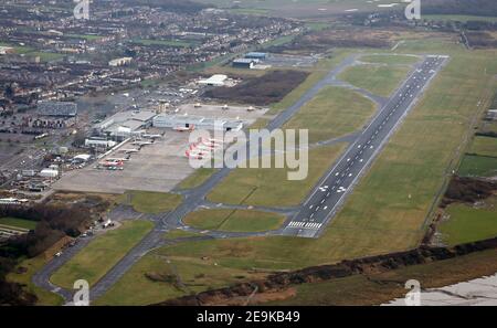 Vue aérienne de l'aéroport John Lennon de Liverpool Banque D'Images