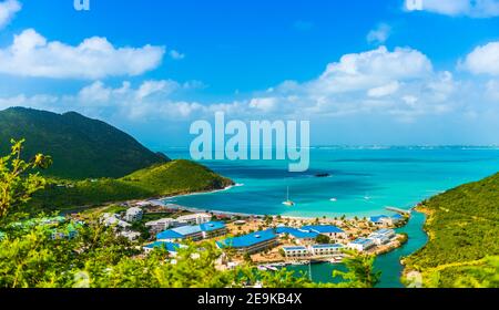 Anse Marcel sur l'île de Saint Martin dans le Caraïbes Banque D'Images