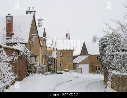 L'hiver à Mickleton, Cotswolds, Gloucestershire, Angleterre. Banque D'Images