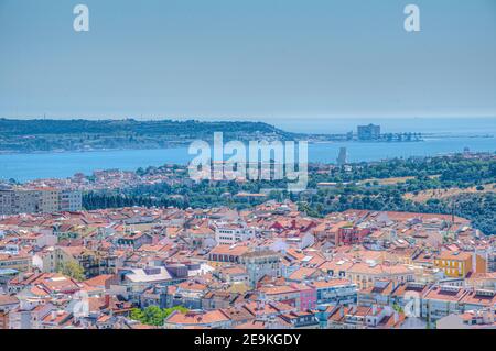 Vue aérienne du quartier de Belem à Lisbonne Banque D'Images