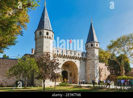 Istanbul, Turquie. Palais de Topkapi. Topkapi Sarayi. Porte de salutation. Une entrée au Palais. Il est également connu sous le nom de porte centrale. En turc, ou Banque D'Images