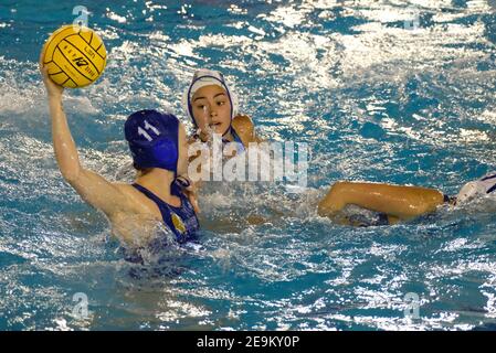 Vérone, Italie. 05 février 2021. Evgeniya Ivanova - Kinef Surgutneftegas pendant ce Mediterrani vs Kinef Surgutneftgas, Waterpolo Euroligue femmes match à Vérone, Italie, février 05 2021 crédit: Independent photo Agency/Alamy Live News Banque D'Images