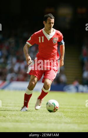 Le footballeur gallois Ryan Giggs joue son dernier match pour le pays de Galles contre la République tchèque au Millennium Stadium, Cardiff, pays de Galles. Banque D'Images