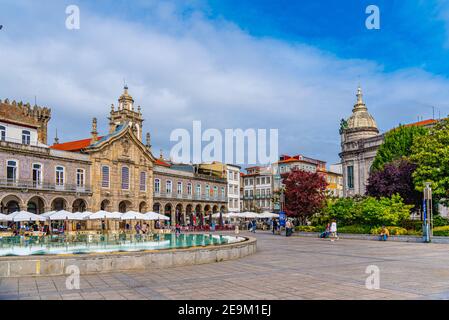 BRAGA, PORTUGAL, 23 MAI 2019: Vue de Praca da Republica dans le centre historique de Braga, Portugal Banque D'Images