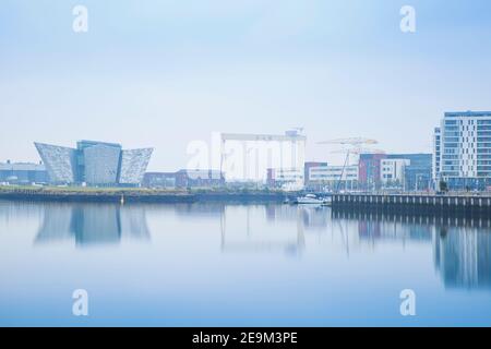 Royaume-uni, Irlande du Nord, Belfast, vue du Titanic Belfast museum Banque D'Images