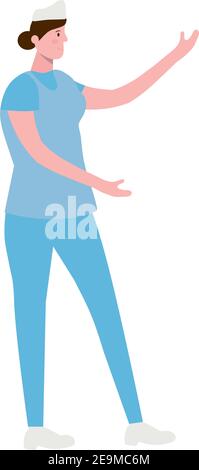infirmier professionnel personnage médical icône Illustration de Vecteur
