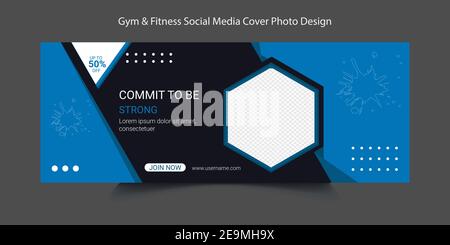 Fitness social Media page de couverture Web bannière conception de modèle. Fitness Club Digital Marketing Idea .promotion Branding social Media Vente bannière Illustration de Vecteur