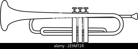 Instrument en laiton trompette utilisé dans la musique classique et jazz Illustration de Vecteur