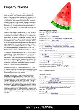 Rondelles de pastèque illustration de l'eau-couleur isolée sur fond blanc Banque D'Images