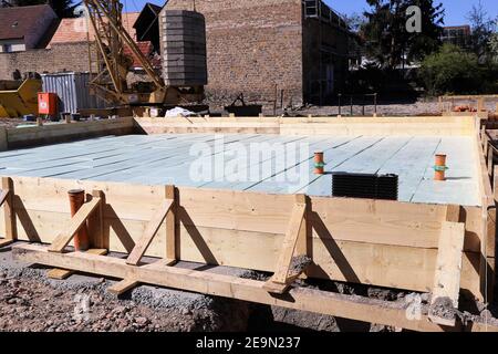 Chantier avec plaque de base finie Banque D'Images
