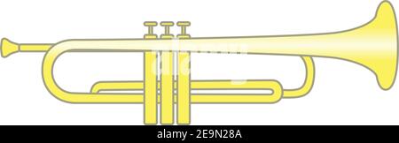 Instrument en laiton trompette utilisé dans la musique classique et jazz Illustration de Vecteur