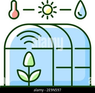 Icône de couleur RVB SMART Greenhouse Illustration de Vecteur