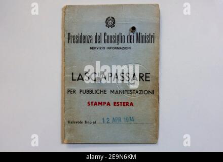 Carte de presse italienne des années 1960 Banque D'Images