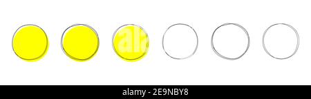 Ensemble de cadres ronds de caniche dessinés à la main isolés sur blanc arrière-plan Illustration de Vecteur