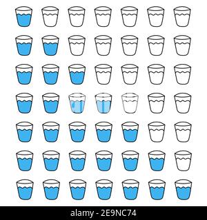 Ensemble de lunettes emblématiques, verres à boire dans un style plat tendance. Illustration vectorielle sur fond blanc. Ligne Illustration de Vecteur