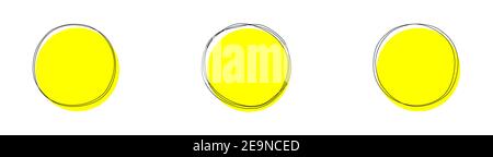 Ensemble de cadres ronds de caniche dessinés à la main isolés sur blanc arrière-plan Illustration de Vecteur