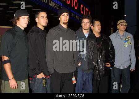 New York, NY--le 29 août 2002--MTV Video Music Awards au radio City Music Hall- LINKIN PARK Banque D'Images