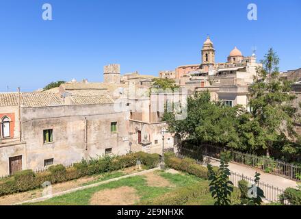 Architecture historique de la ville d'Erice en Sicile, Italie Banque D'Images