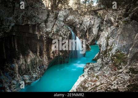 Grande gorge de Soca en Slovénie Banque D'Images