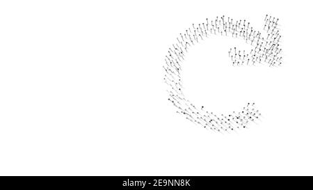 rendu 3d des clous en forme de symbole de refaire cercle avec des ombres isolées sur fond blanc Banque D'Images
