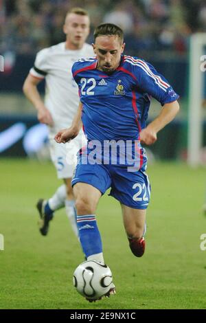 Franck Ribery en action pendant la coupe d'Europe de l'UEFA 2008 Groupe B qualification match France contre Îles Féroé au Stade Bonal, à Montbeliard, France le 11 octobre 2006. La France a gagné 5-0. Photo de Nicolas Gouhier/Cameleon/ABACAPRESS.COM Banque D'Images