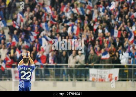 Franck Ribery en France lors de la coupe d'Europe de l'UEFA 2008 Groupe B, match de qualification France contre Îles Féroé au Stade Bonal, à Montbeliard, France, le 11 octobre 2006. La France a gagné 5-0. Photo de Nicolas Gouhier/Cameleon/ABACAPRESS.COM Banque D'Images